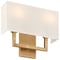 Access Lighting Mid Town, 2 Light LED Wall Sconce, Antique Brushed Brass Finish, Fabric 64062LEDDLP-ABB/WH - alternate 9